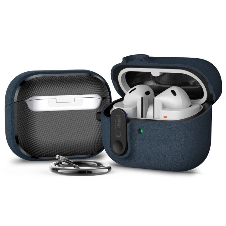 Защитный чехол Tech-Protect Slim Hook Case для Samsung Galaxy Buds 3 / Buds 3 Pro / Buds 3 FE - Fluffy Blue: фото 2 из 8