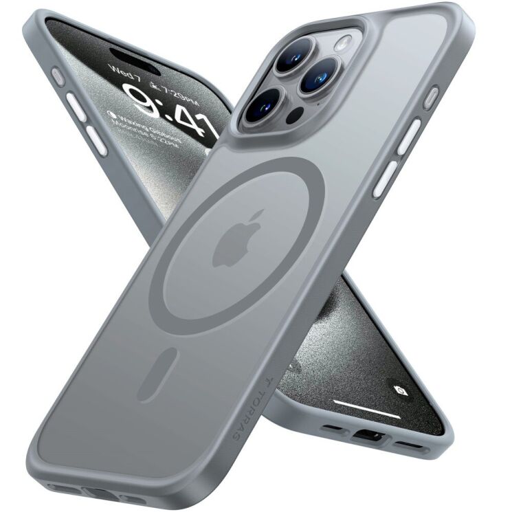 Защитный чехол TORRAS Guardian MagSafe для Apple iPhone 15 Pro Max - Titanium Grey: фото 1 из 6