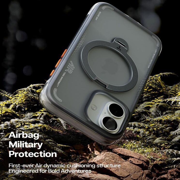 Захисний чохол TORRAS Ostand Q3 Air для iPhone 17 - Black (389396B) Захисний чохол TORRAS Ostand Q3 Air для iPhone 17 - Black: фото 3 з 8