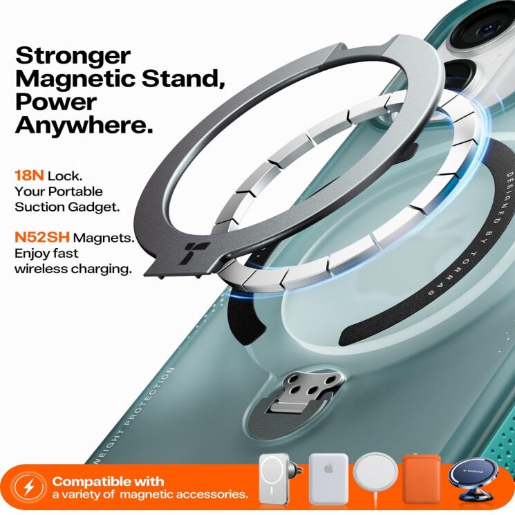 Захисний чохол TORRAS Ostand Q3 Air для iPhone 17 - Black (389396B) Захисний чохол TORRAS Ostand Q3 Air для iPhone 17 - Black: фото 5 з 8