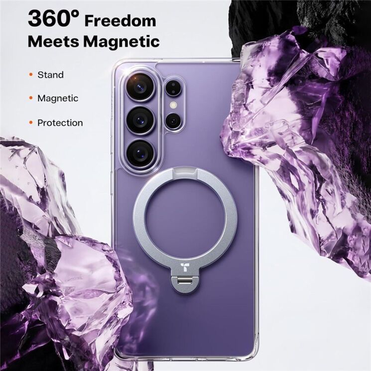 Захисний чохол TORRAS Ostand Q3 Spin (with MagSafe) для Samsung Galaxy S26 Ultra - Transparent: фото 8 з 17