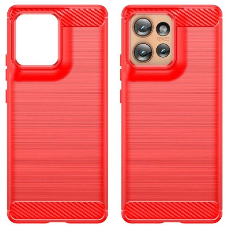 Защитный чехол UniCase Carbon для Motorola Edge 50 - Red: фото 2 из 10