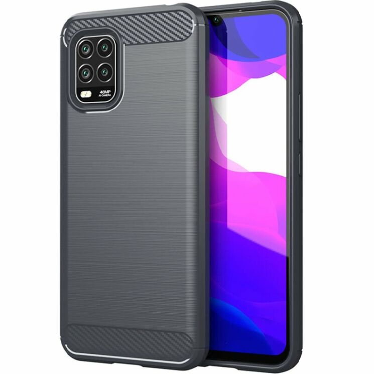 Защитный чехол UniCase Carbon для Xiaomi Mi 10 Lite - Gray: фото 1 из 8