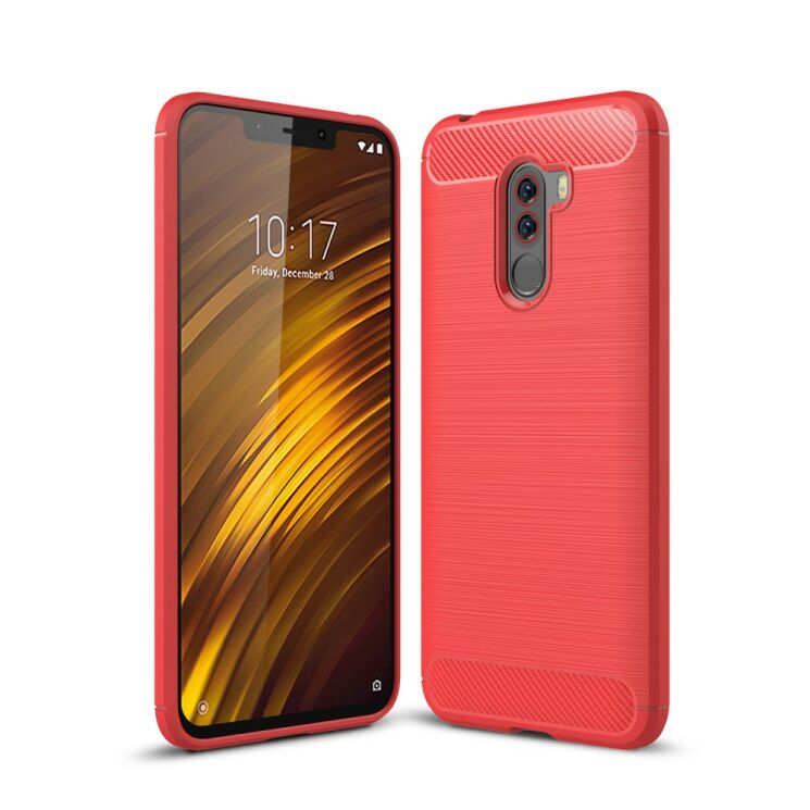 Защитный чехол UniCase Carbon для Xiaomi Pocophone F1 - Red: фото 1 из 11