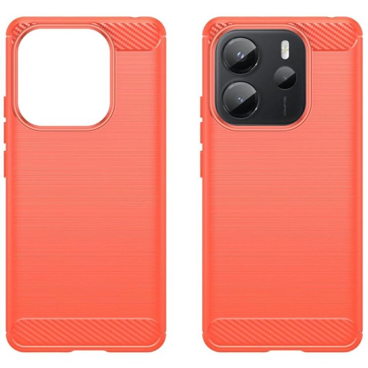 Защитный чехол UniCase Carbon для Xiaomi Redmi Note 14 4G - Red: фото 2 из 8