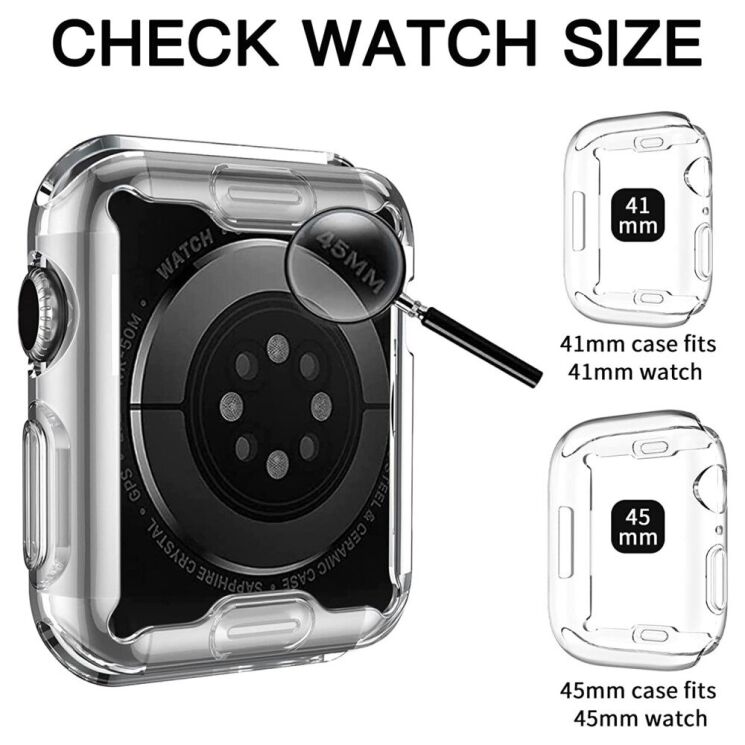 Захисний чохол UniCase Air Cover для Apple Watch 45 mm (7 / 8 / 9 Series) - Transparent: фото 7 з 8