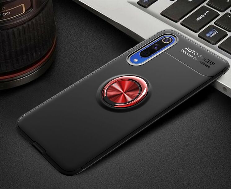 Защитный чехол UniCase Magnetic Ring для Xiaomi Mi 9 SE - Black / Red: фото 2 из 12