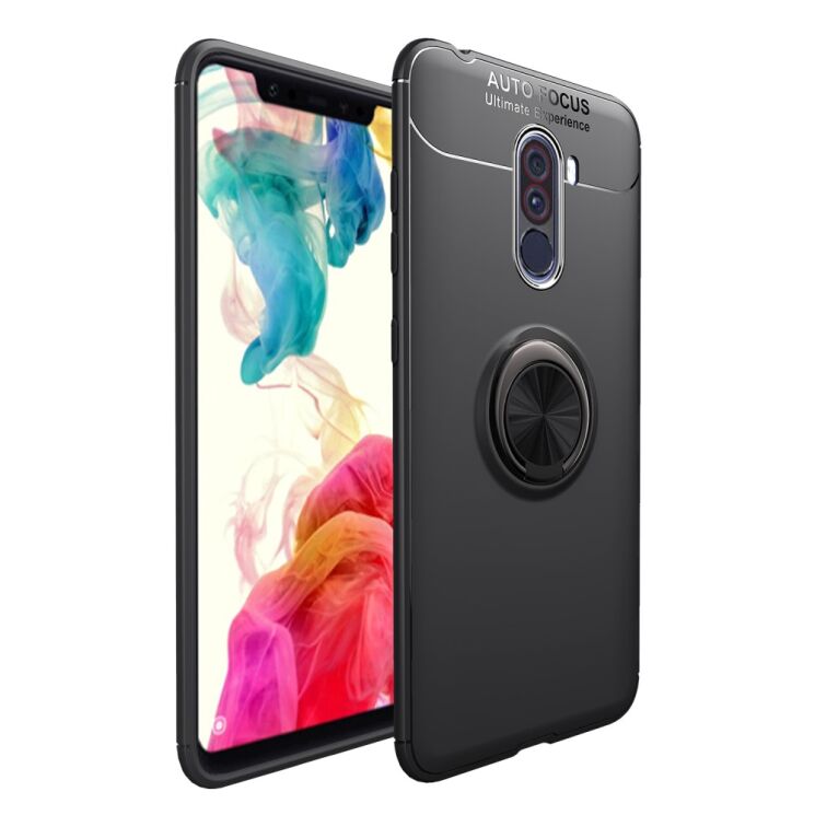 Защитный чехол UniCase Magnetic Ring для Xiaomi Pocophone F1 - Black: фото 1 из 9