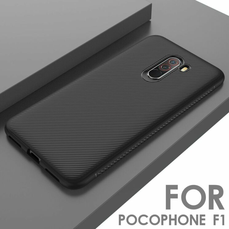 Захисний чохол UniCase Twill Soft для Xiaomi Pocophone F1 - Black: фото 7 з 7