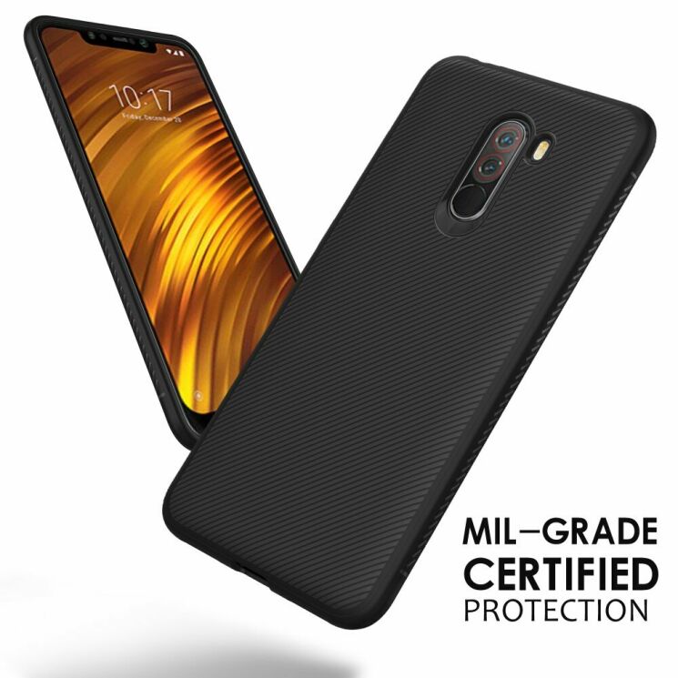 Захисний чохол UniCase Twill Soft для Xiaomi Pocophone F1 - Black: фото 2 з 7