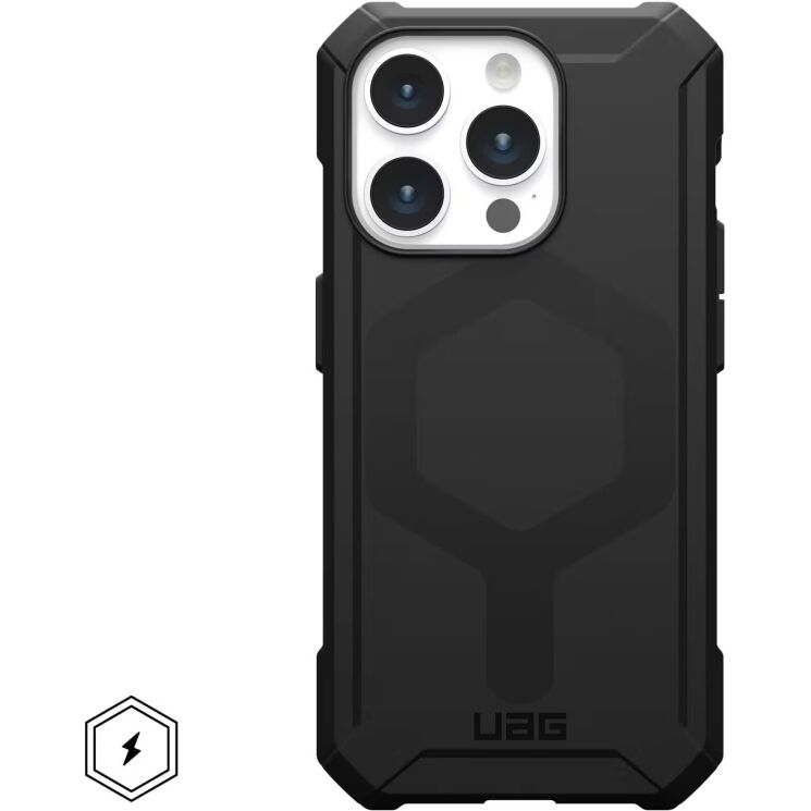 Захисний чохол URBAN ARMOR GEAR Essential Armor MagSafe для iPhone 15 Pro (114276114040) - Black: фото 3 з 8
