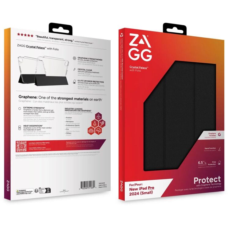 Защитный чехол Zagg Gear4 Crystal Palace (FT) для Apple iPad Pro 11 (2024) 702314543 - Black: фото 7 из 10