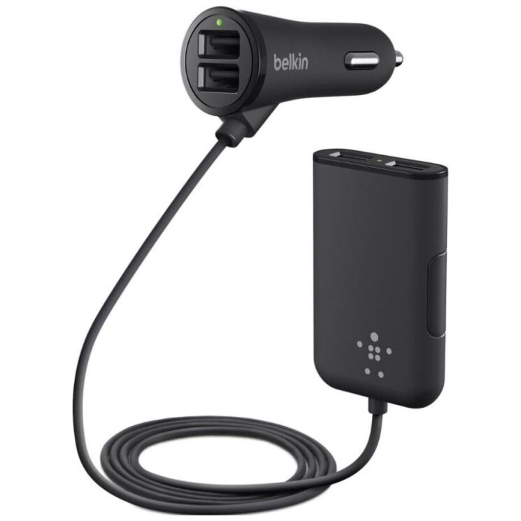 Автомобільний зарядний пристрій Belkin Road Rockstar (2USB, 2.4A, 2USB 1.2A) - Black: фото 1 з 5