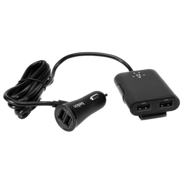 Автомобільний зарядний пристрій Belkin Road Rockstar (2USB, 2.4A, 2USB 1.2A) - Black: фото 3 з 5