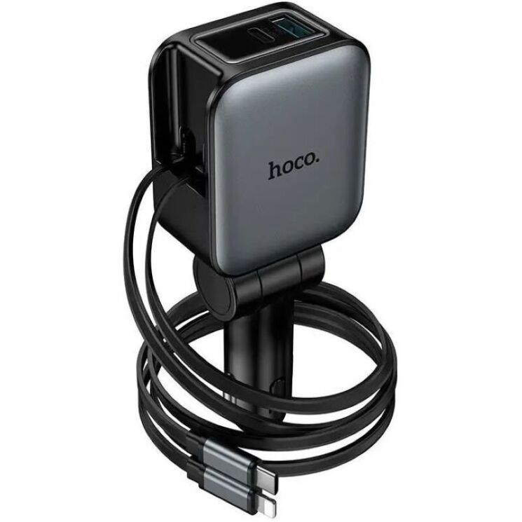 Автомобильное зарядное устройство Hoco Z67A Triunfar PD60W (USB + Type-C) + кабель Type-C to Lightning - Black (923416B) Автомобильное зарядное устройство Hoco Z67A Triunfar PD60W (USB + Type-C) + кабель Type-C to Lightning - Black: фото 2 из 16