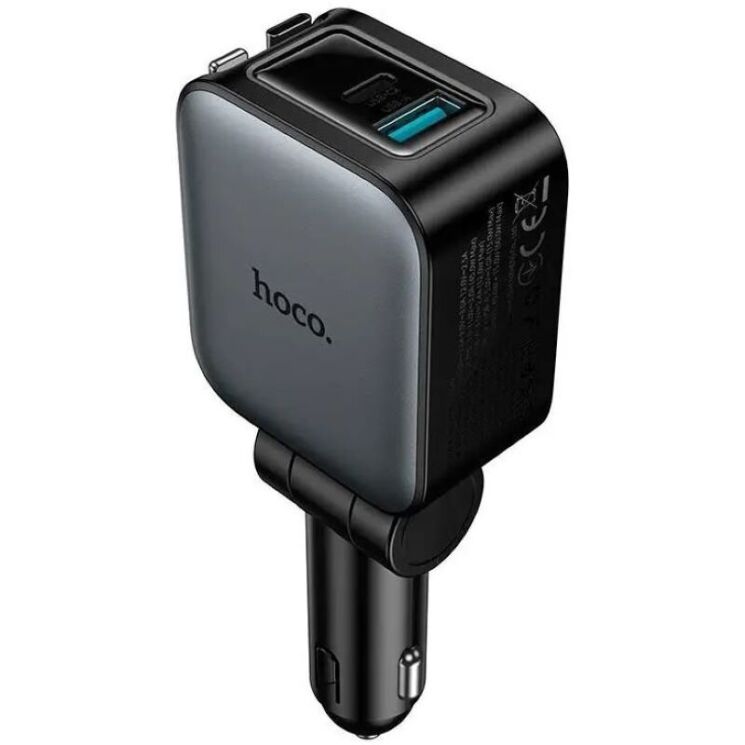 Автомобильное зарядное устройство Hoco Z67A Triunfar PD60W (USB + Type-C) + кабель Type-C to Lightning - Black (923416B) Автомобильное зарядное устройство Hoco Z67A Triunfar PD60W (USB + Type-C) + кабель Type-C to Lightning - Black: фото 3 из 16