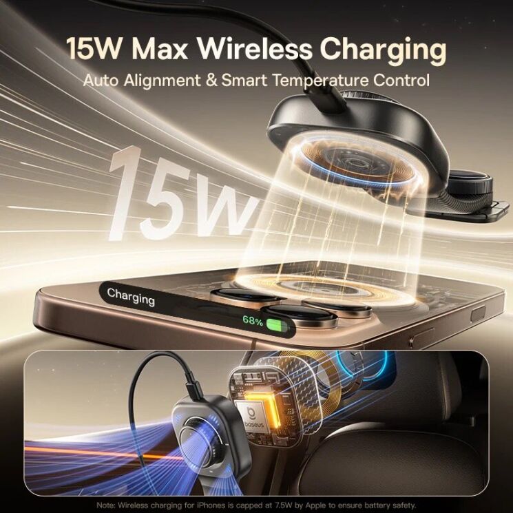 Автомобильный держатель с беспроводной зарядкой Baseus PrimeTrip C03 Pro (C0013A) - Cosmic Black: фото 6 из 11