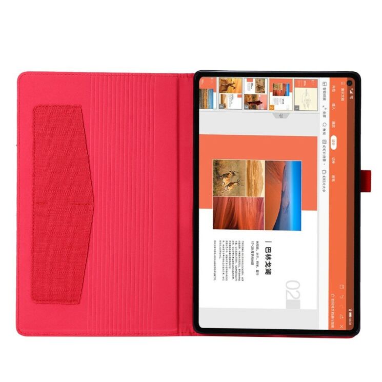Чехол Deexe Cloth Style для Lenovo Tab M10 Plus 1/2 Gen (TB-X606) - Red: фото 2 из 6
