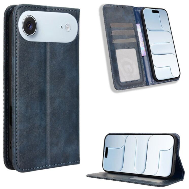 Чехол-книжка Deexe Retro Style для iPhone Air - Blue: фото 2 из 19