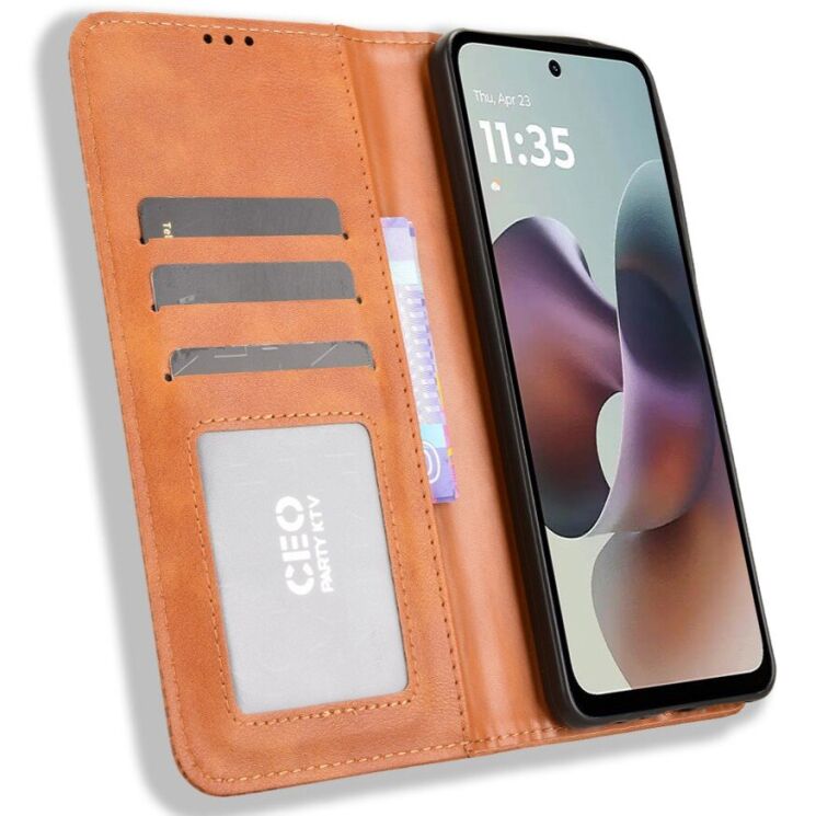 Чохол Deexe Retro Style для Motorola Moto G56 - Brown: фото 6 з 15