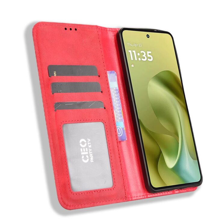 Чохол Deexe Retro Style для Motorola Moto G86 - Red: фото 7 з 15
