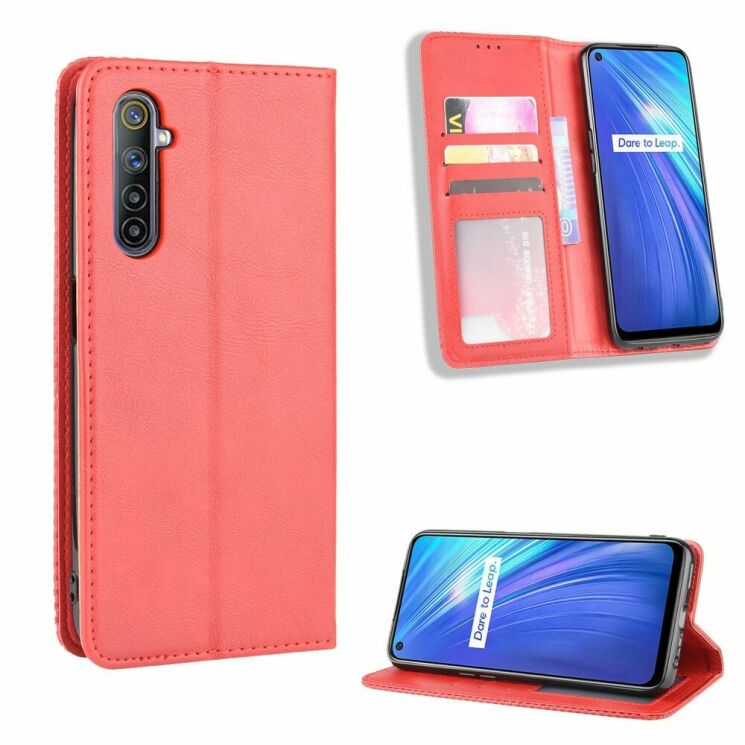 Чохол Deexe Retro Style для Realme 6 / 6s - Red: фото 1 з 9