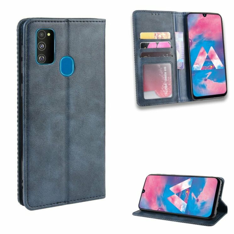 Чехол Deexe Retro Style для Samsung Galaxy M30s (M307) / Galaxy M21 (M215) - Blue: фото 1 из 11