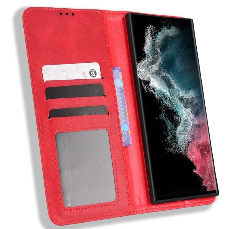 Чехол Deexe Retro Style для Samsung Galaxy S22 Ultra (S908) - Red: фото 4 из 9