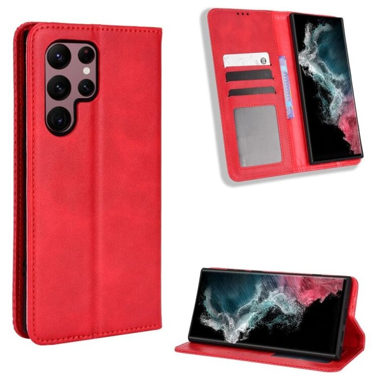 Чехол Deexe Retro Style для Samsung Galaxy S22 Ultra (S908) - Red: фото 8 из 9