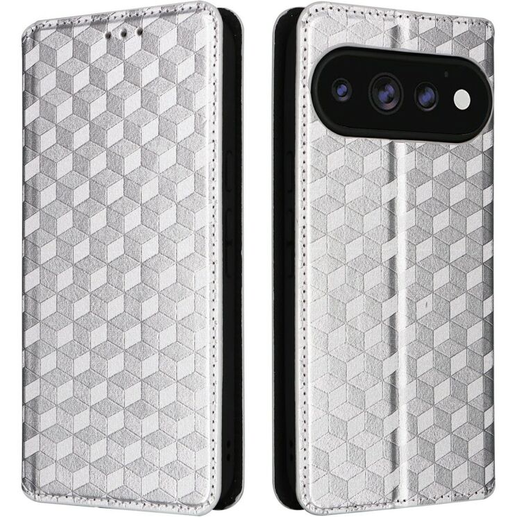 Чехол Deexe Rhombus Book для Google Pixel 11 / 11 Pro - Silver: фото 1 из 7