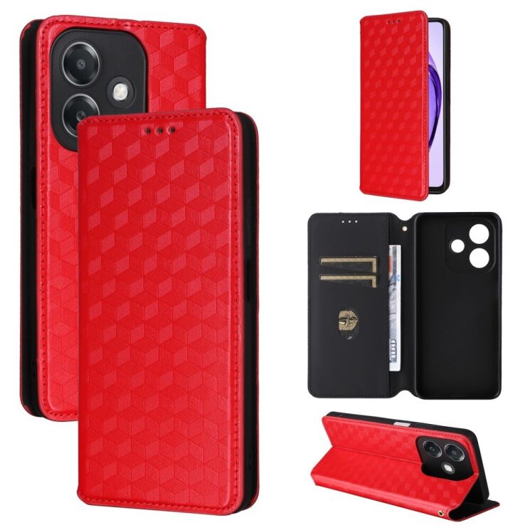 Чехол Deexe Rhombus Book для OPPO A3x / A3 / A40m - Red: фото 6 из 8