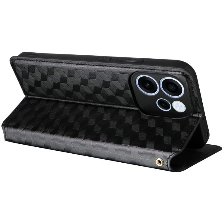 Чехол Deexe Rhombus Book для OPPO Reno 15 - Black: фото 4 из 7