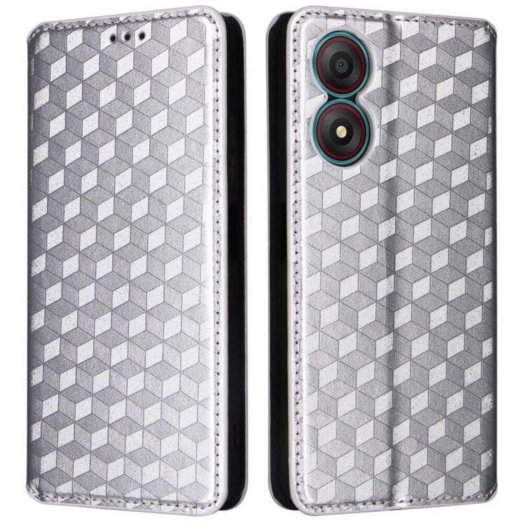 Чехол Deexe Rhombus Book для ZTE Blade A34 - Silver: фото 1 из 9