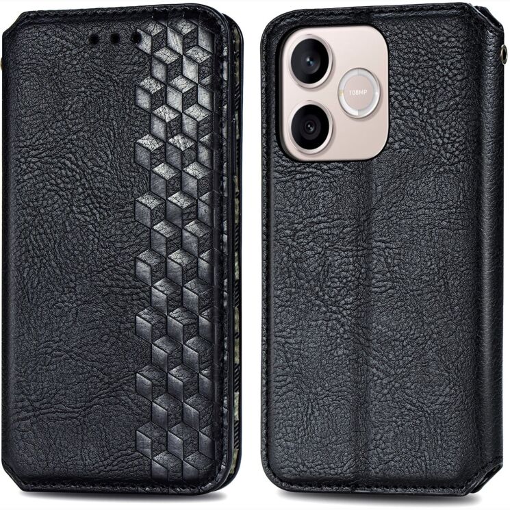 Чехол Deexe Rhombus Wallet для Honor 600 Lite - Black (411805B) Чехол Deexe Rhombus Wallet для Honor 600 Lite - Black: фото 2 из 8