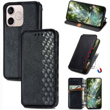 Чехол Deexe Rhombus Wallet для Honor 600 Lite - Black: фото 1 из 8
