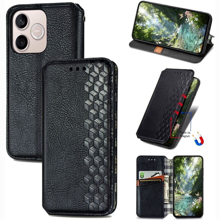 Чехол Deexe Rhombus Wallet для Honor 600 Lite - Black (411805B) Чехол Deexe Rhombus Wallet для Honor 600 Lite - Black: фото 1 из 8