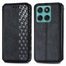 Чехол Deexe Rhombus Wallet для Motorola Moto G17 Power / G15 Power / G15 - Black: фото 1 из 6