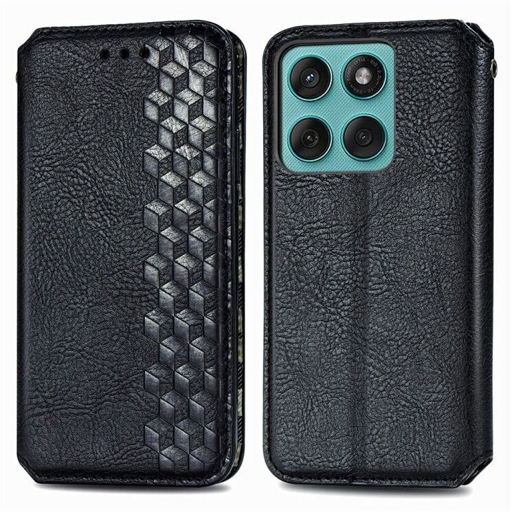 Чохол Deexe Rhombus Wallet для Motorola Moto G17 Power / G15 Power / G15 - Black (408425B) Чохол Deexe Rhombus Wallet для Motorola Moto G17 Power / G15 Power / G15 - Black: фото 1 з 6