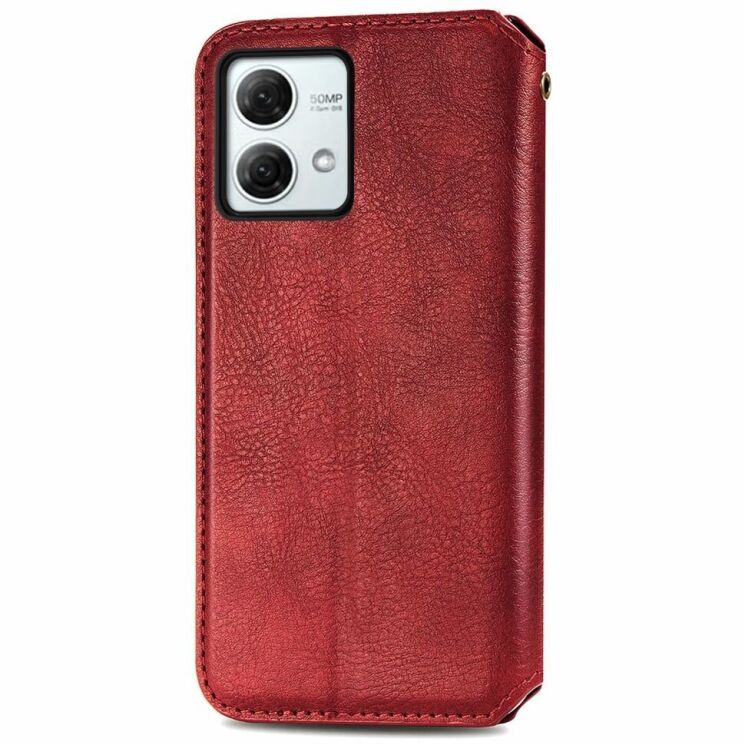 Чехол Deexe Rhombus Wallet для Motorola Moto G84 - Red: фото 5 из 6