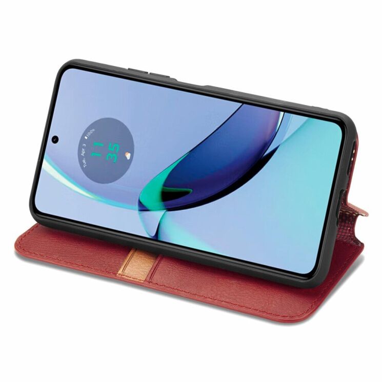 Чехол Deexe Rhombus Wallet для Motorola Moto G84 - Red: фото 3 из 6