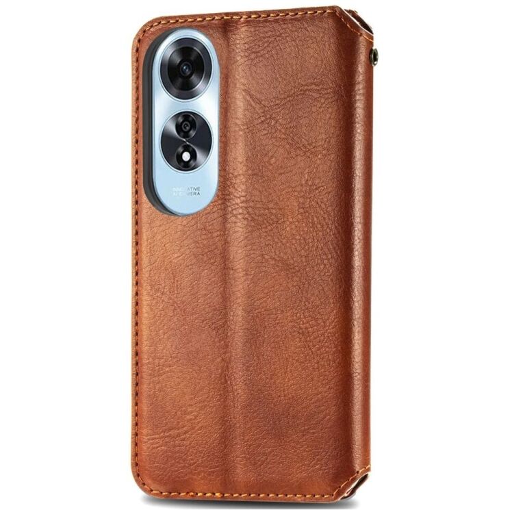 Чехол Deexe Rhombus Wallet для OPPO A60 - Brown: фото 5 из 9