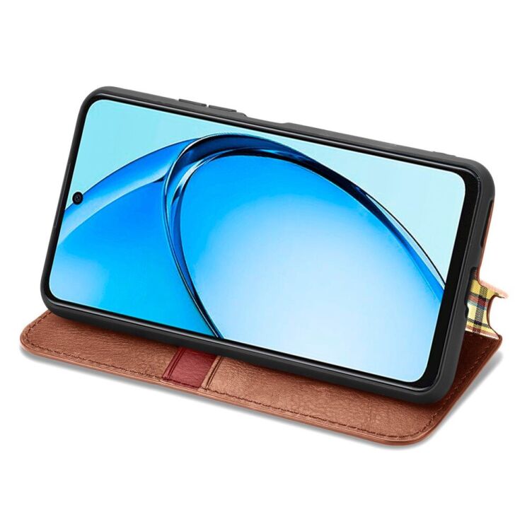 Чехол Deexe Rhombus Wallet для OPPO A60 - Brown: фото 3 из 9