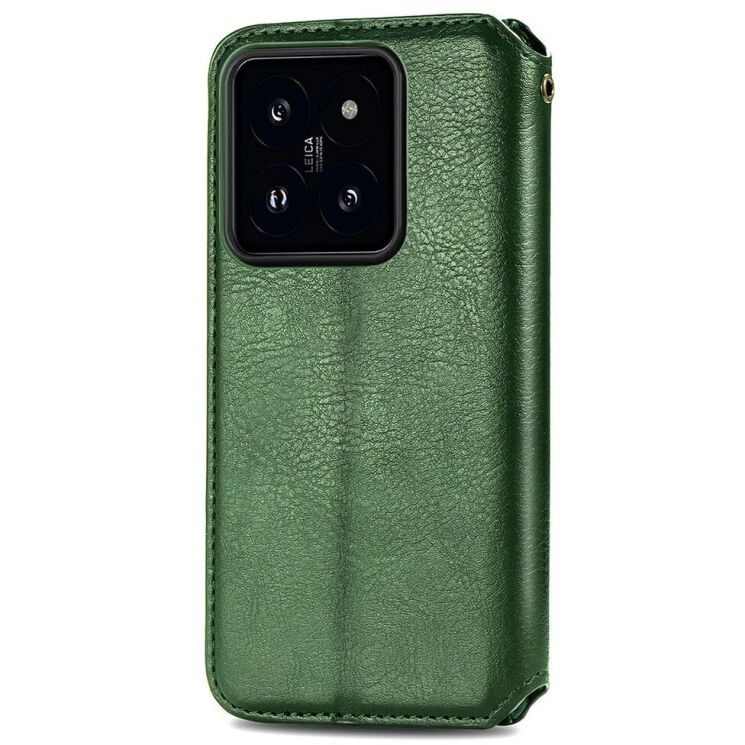 Чехол Deexe Rhombus Wallet для Xiaomi 14T - Green: фото 5 из 6