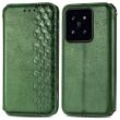 Чехол Deexe Rhombus Wallet для Xiaomi 14T - Green (365702G)