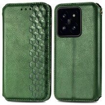 Чехол Deexe Rhombus Wallet для Xiaomi 14T - Green: фото 1 из 6