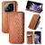 Чехол Deexe Rhombus Wallet для Xiaomi Redmi Note 14 Pro - Brown: фото 1 из 10