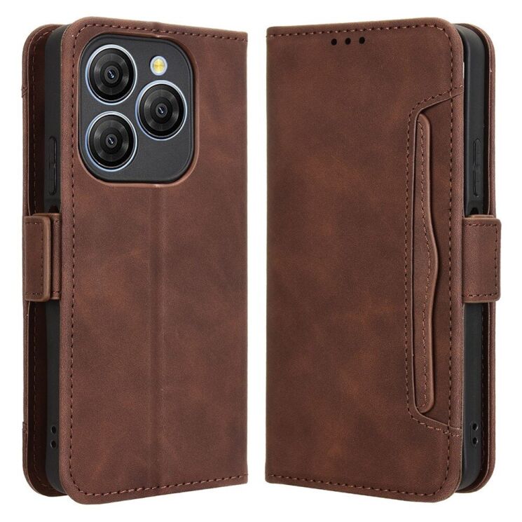 Чохол Deexe Wallet Stand для Blackview Shark 9 - Brown: фото 1 з 7