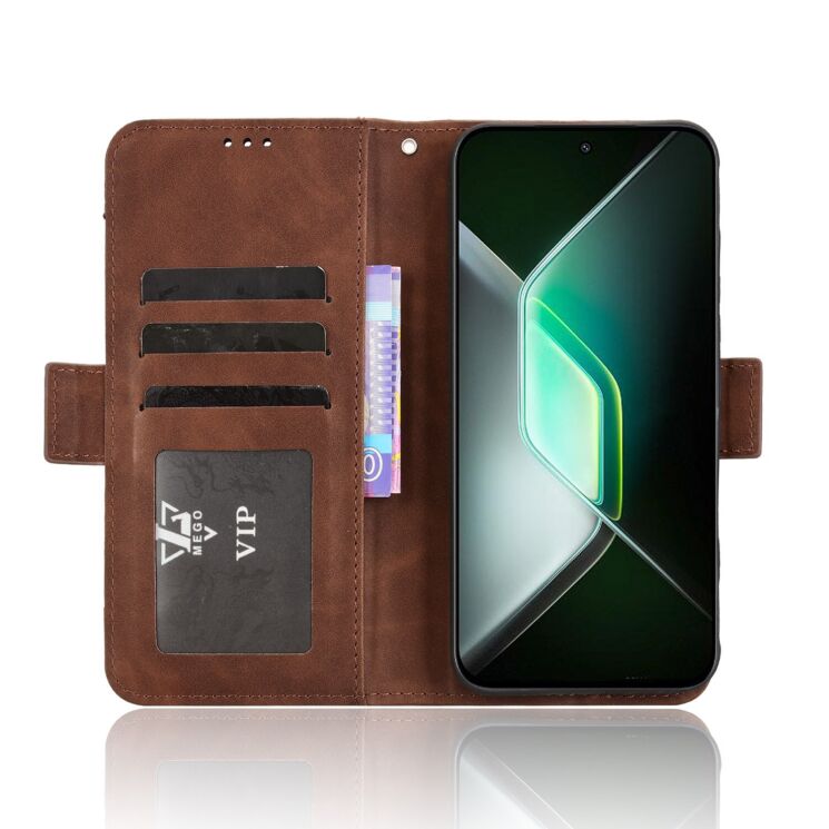 Чехол Deexe Wallet Stand для Infinix GT 30 Pro - Brown: фото 5 из 15