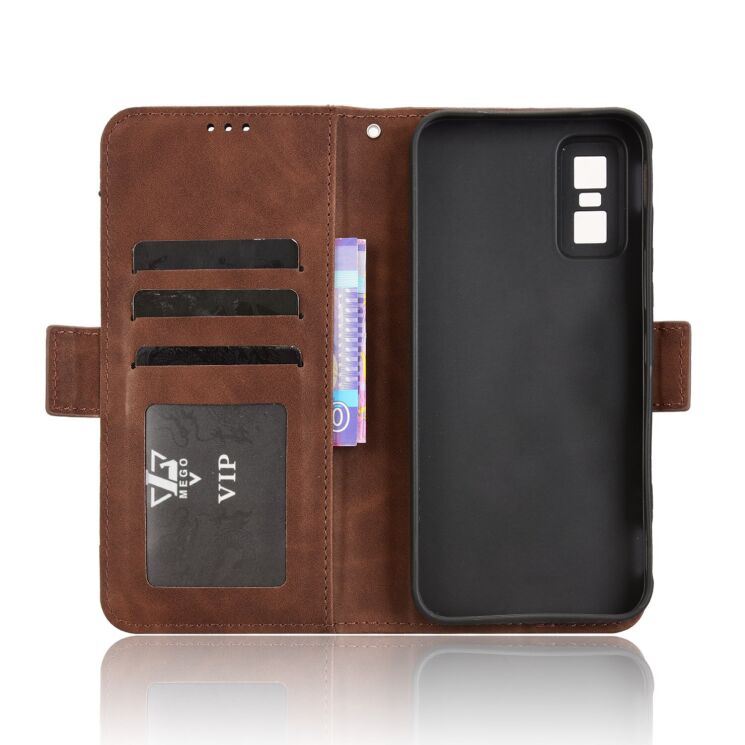 Чехол Deexe Wallet Stand для Infinix GT 30 Pro - Brown: фото 4 из 15