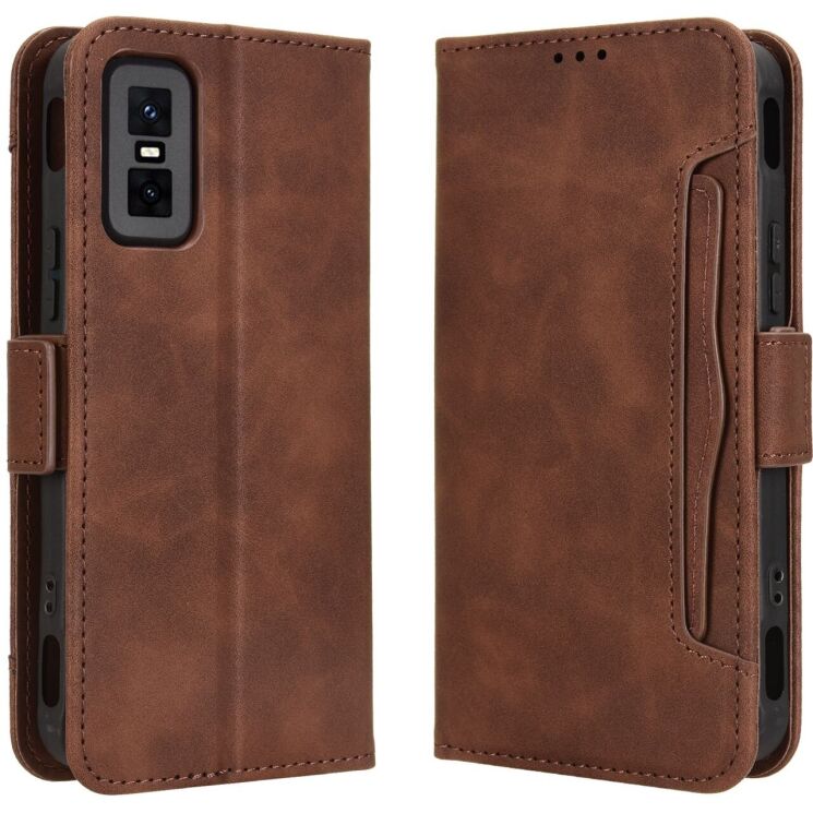 Чехол Deexe Wallet Stand для Infinix GT 30 Pro - Brown: фото 1 из 15